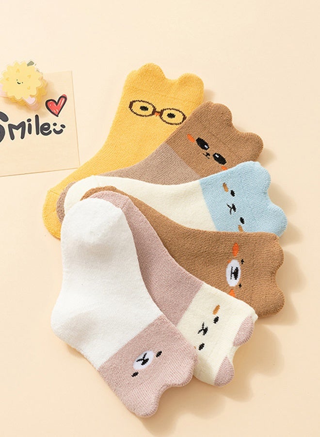 Hanayo 6 Pairs Kids Socks Girls and Boys Cotton Socks Comfortable Unisex Socks for Newborn Infant Toddlers Perfect for All Seasons(Multicolour) - Image 4